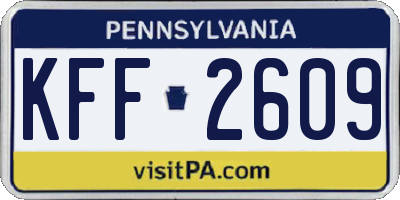 PA license plate KFF2609