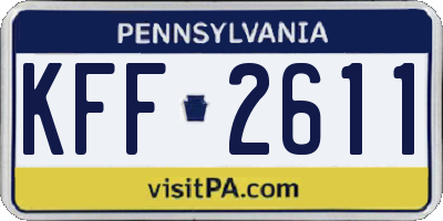 PA license plate KFF2611