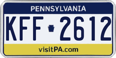 PA license plate KFF2612