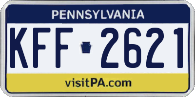 PA license plate KFF2621