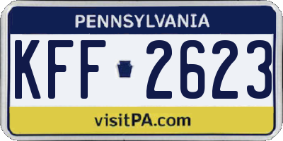 PA license plate KFF2623