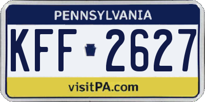 PA license plate KFF2627