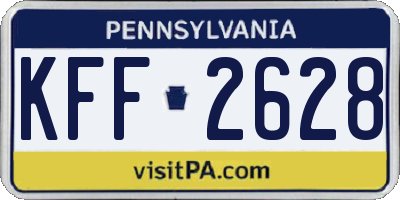 PA license plate KFF2628