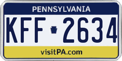 PA license plate KFF2634