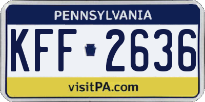 PA license plate KFF2636