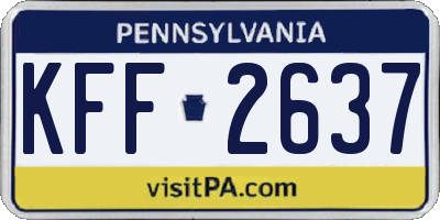 PA license plate KFF2637