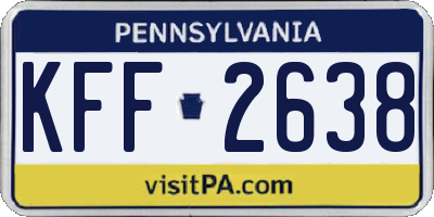 PA license plate KFF2638