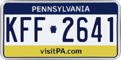 PA license plate KFF2641