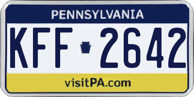PA license plate KFF2642