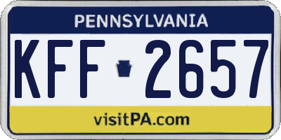 PA license plate KFF2657