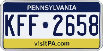 PA license plate KFF2658