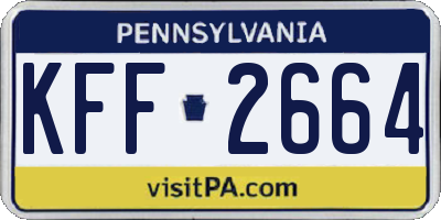 PA license plate KFF2664