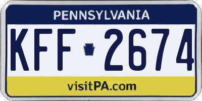PA license plate KFF2674
