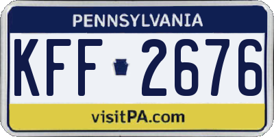 PA license plate KFF2676