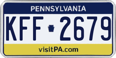 PA license plate KFF2679