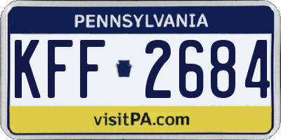 PA license plate KFF2684