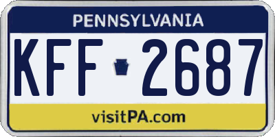 PA license plate KFF2687