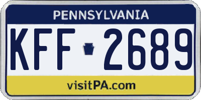 PA license plate KFF2689