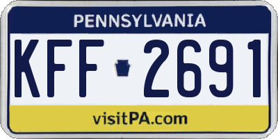 PA license plate KFF2691