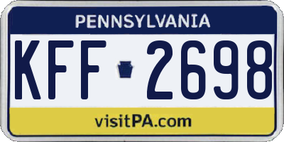 PA license plate KFF2698