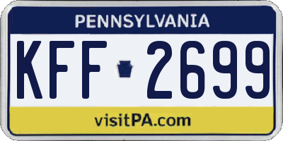 PA license plate KFF2699