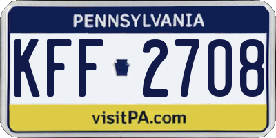 PA license plate KFF2708