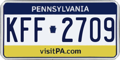 PA license plate KFF2709