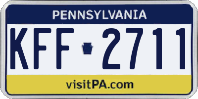 PA license plate KFF2711