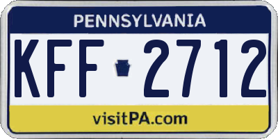 PA license plate KFF2712
