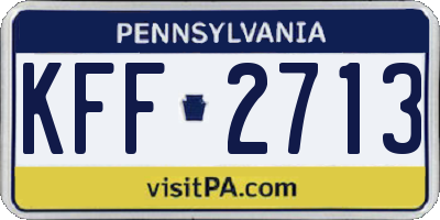 PA license plate KFF2713
