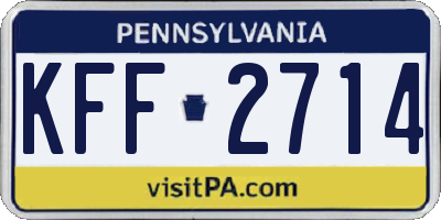 PA license plate KFF2714