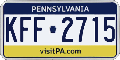 PA license plate KFF2715