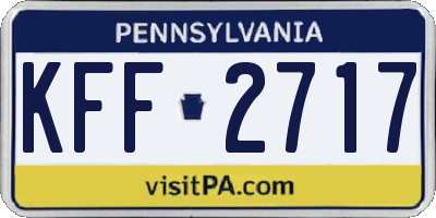 PA license plate KFF2717