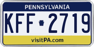 PA license plate KFF2719