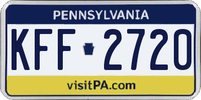 PA license plate KFF2720