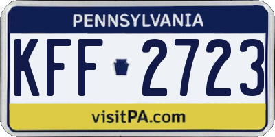 PA license plate KFF2723