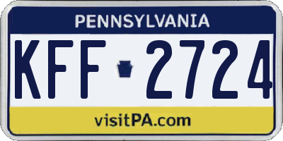 PA license plate KFF2724