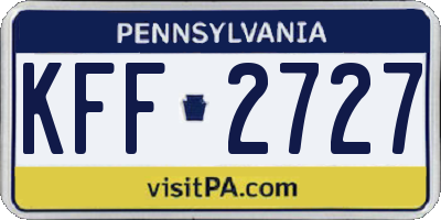 PA license plate KFF2727
