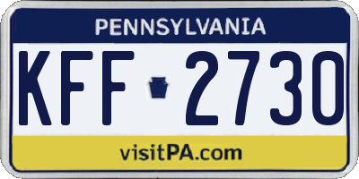 PA license plate KFF2730