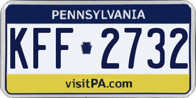 PA license plate KFF2732