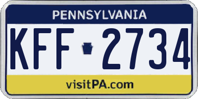 PA license plate KFF2734