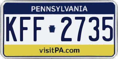 PA license plate KFF2735