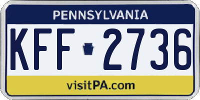PA license plate KFF2736