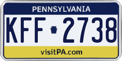 PA license plate KFF2738