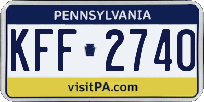 PA license plate KFF2740