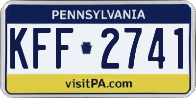 PA license plate KFF2741