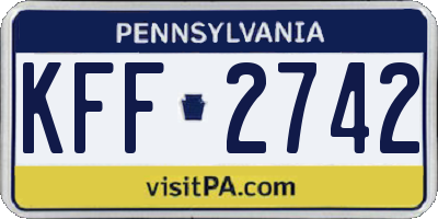 PA license plate KFF2742