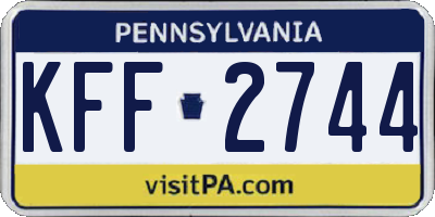 PA license plate KFF2744