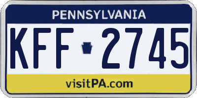 PA license plate KFF2745