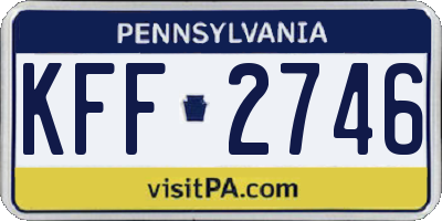 PA license plate KFF2746